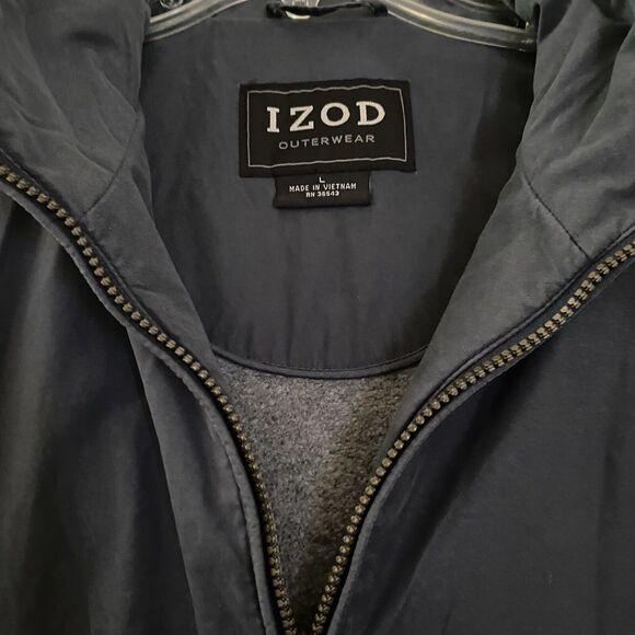 IZOD Jacket Men's XL‎ Blue Fleece Lined Softshell Jacket Inside Pockets Zip Up - Picture 8 of 16